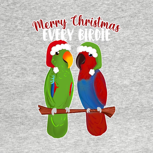 Funny Eclectus Merry Christmas Every birdie by SusanaDesigns